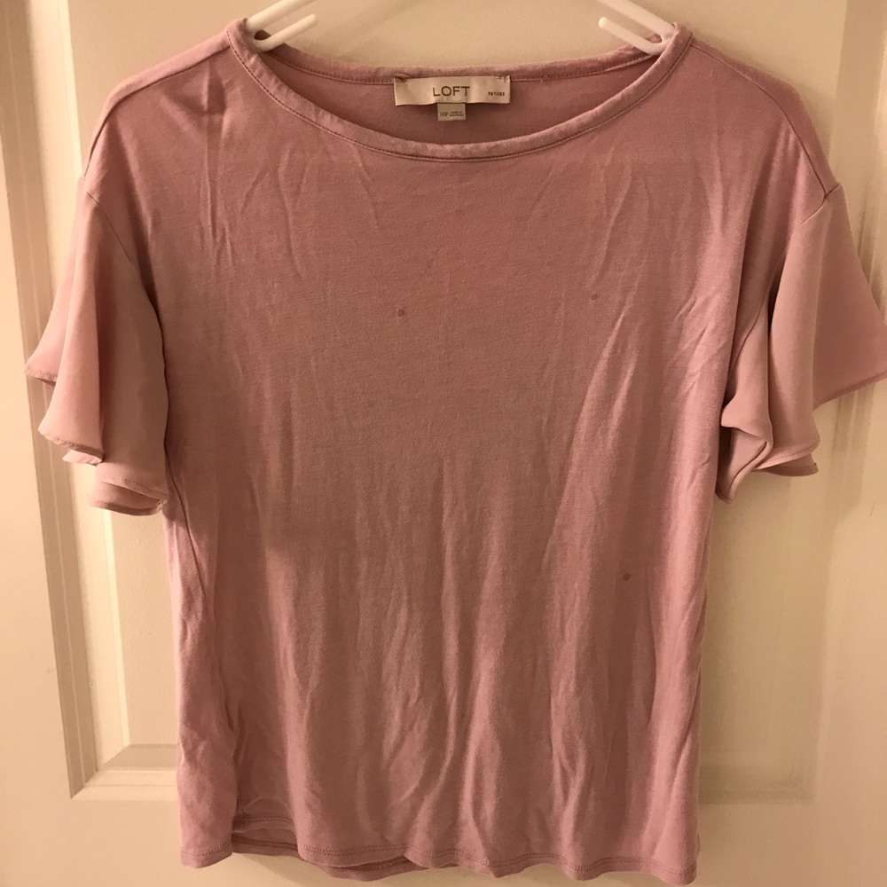 LOFT Blouse with Satin Sleeves, Blush, XXSP